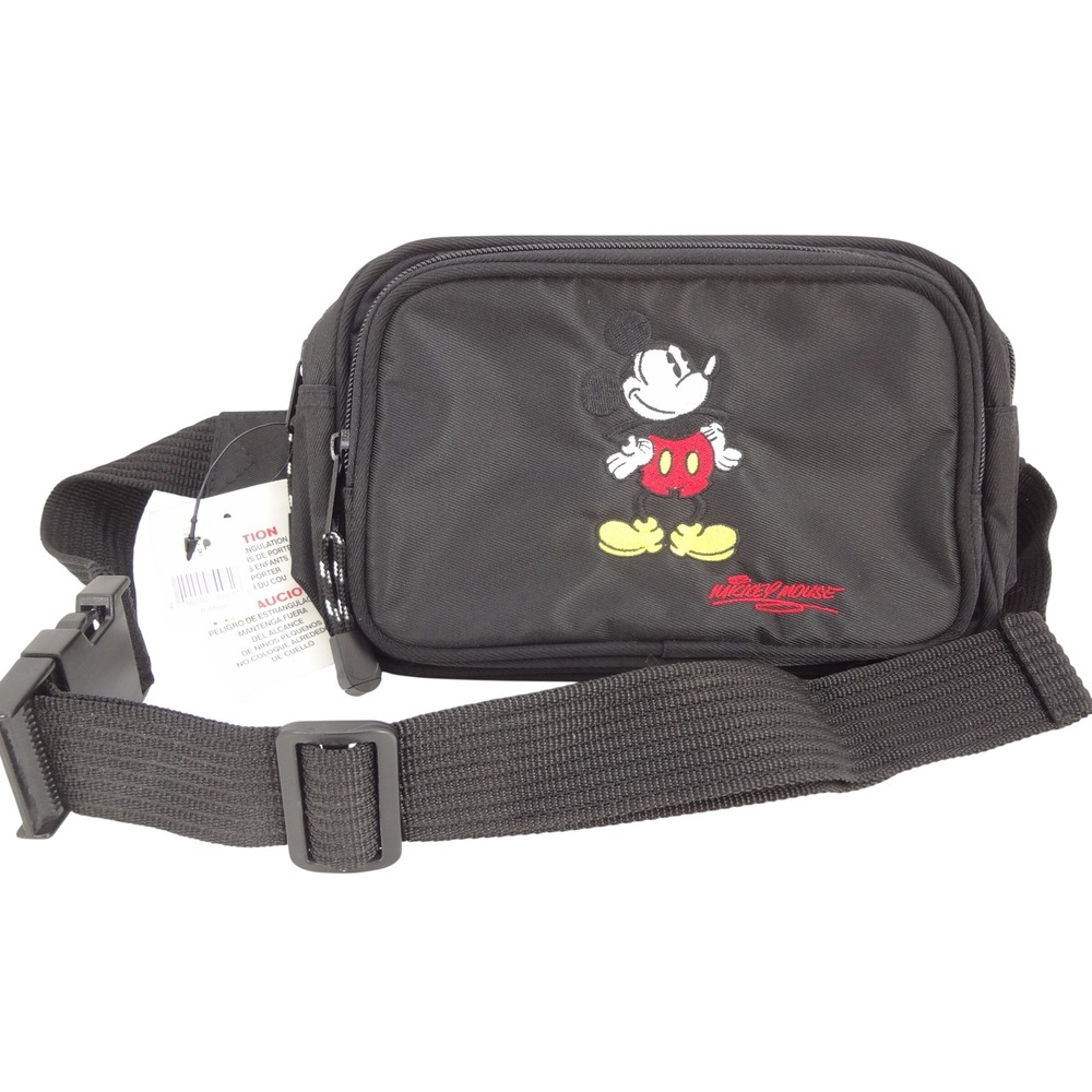 Disney Mickey Mouse Fanny Pack Kids OS Black NEW Waist Bag Disney World